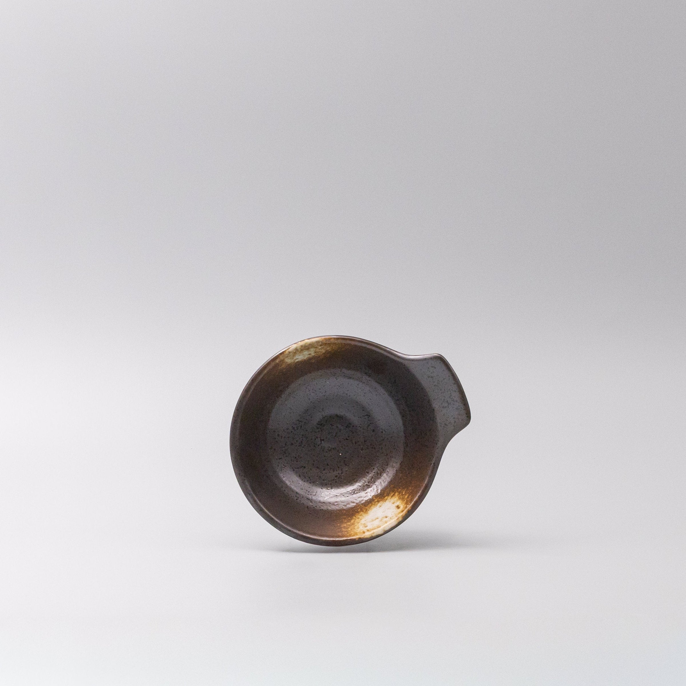 Bowl with Handle 12cm Bronze Glaze V637-C1232