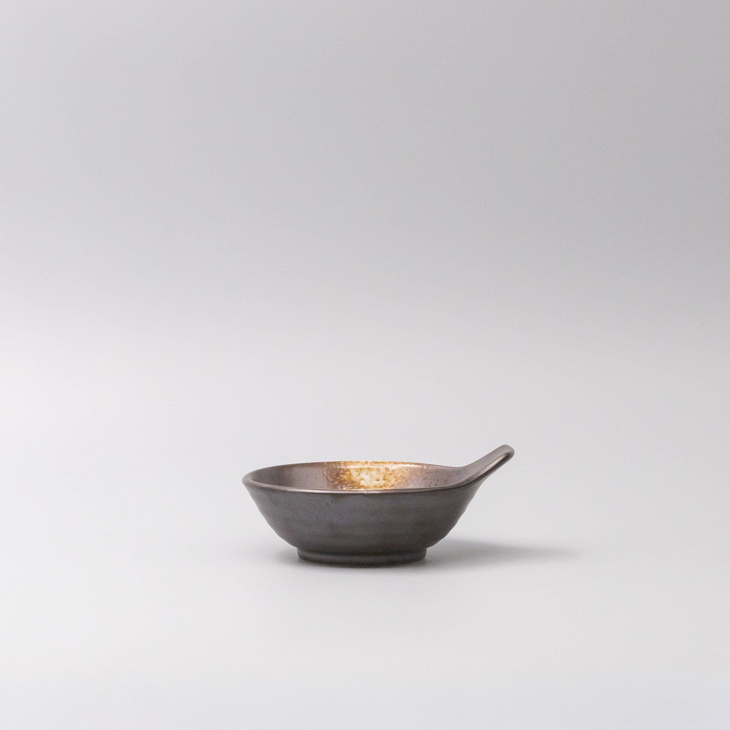 Bowl with Handle 12cm Bronze Glaze V637-C1232