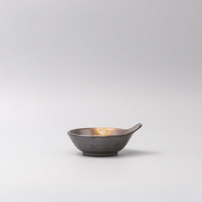 Bowl with Handle 12cm Bronze Glaze V637-C1232
