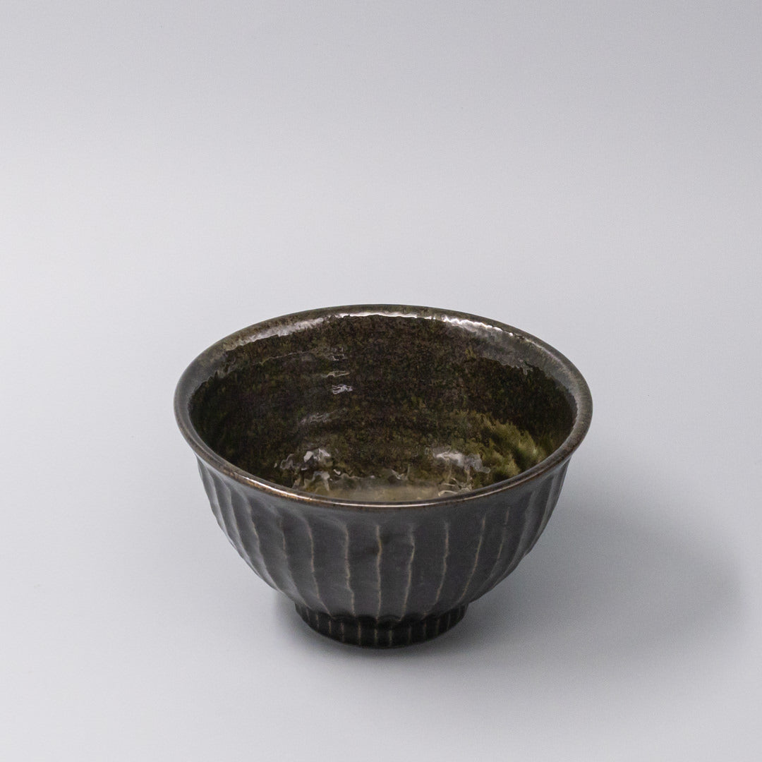 Bowl 15.5cm Shinogi Moss Black Glaze V637-C1245