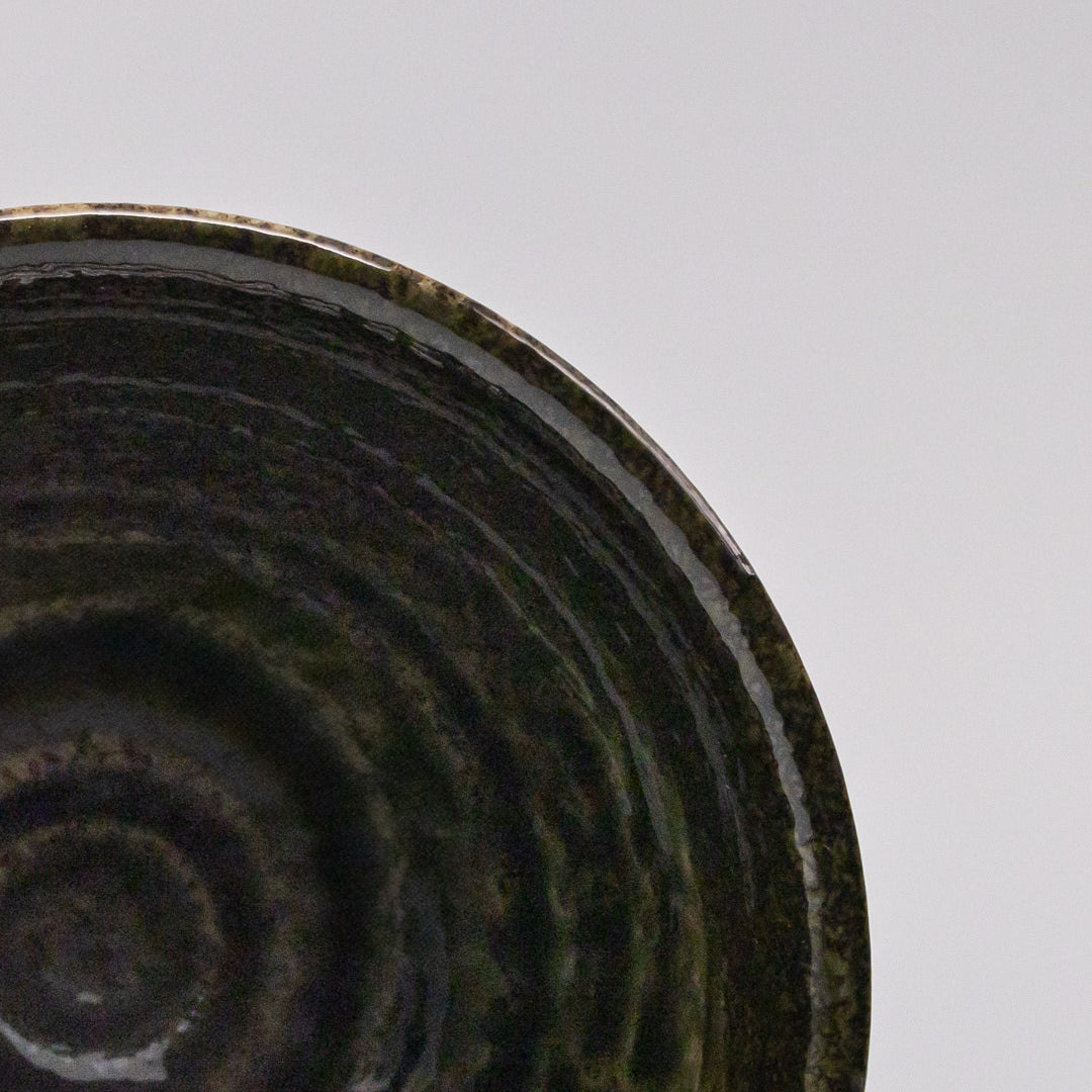 Bowl 15.5cm Shinogi Moss Black Glaze V637-C1245