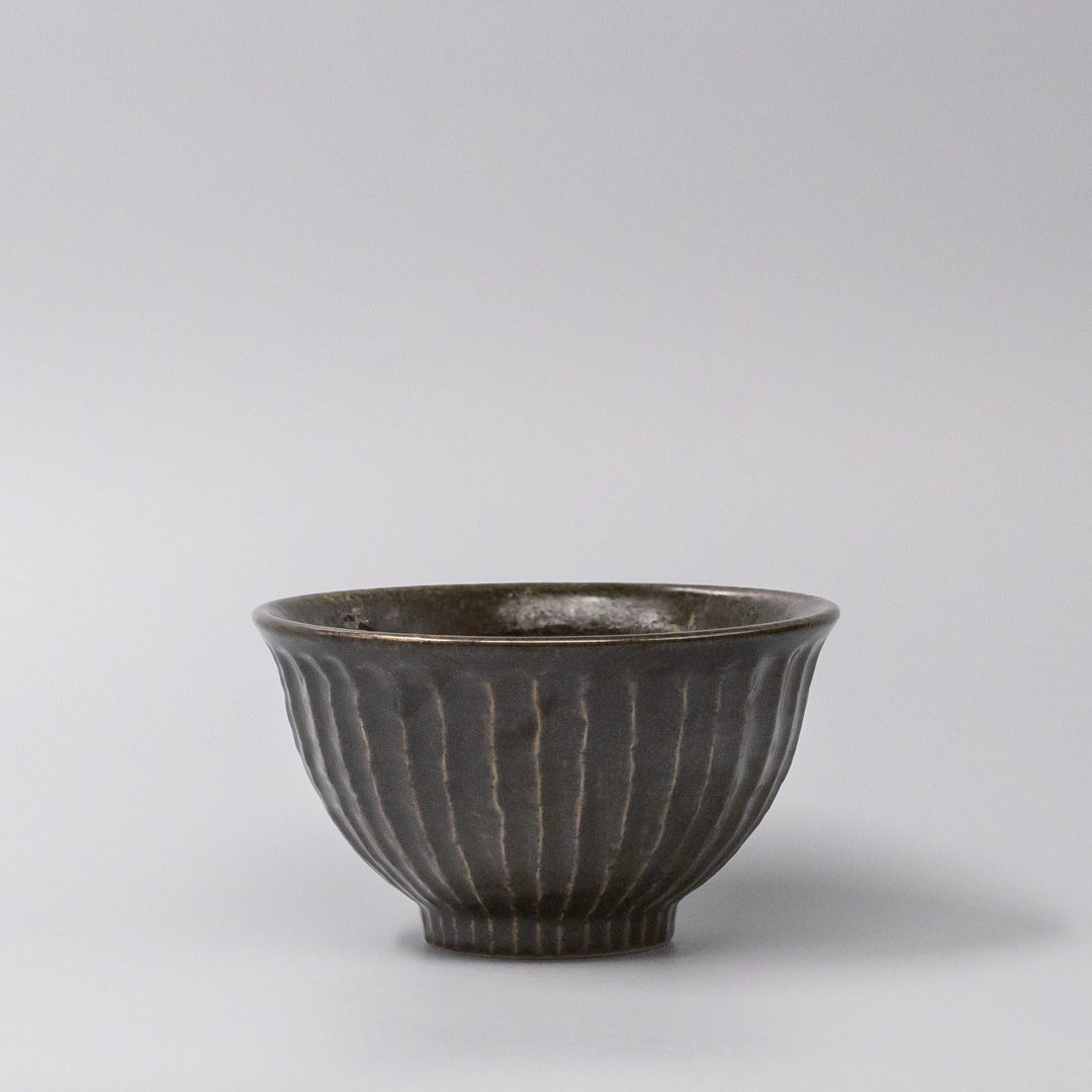Bowl 15.5cm Shinogi Moss Black Glaze V637-C1245