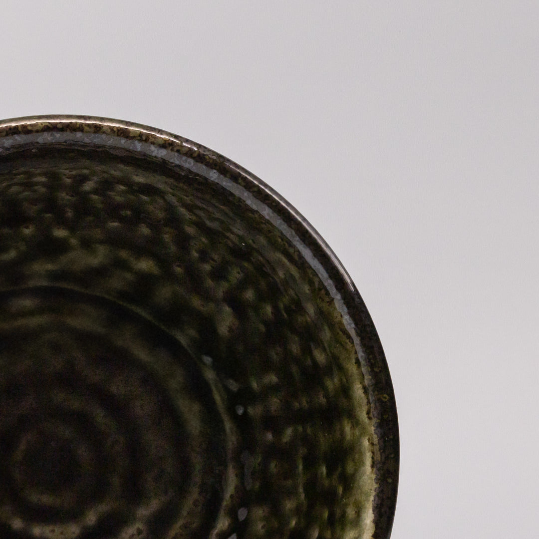 Bowl 18cm Shinogi Moss Black Glaze V637-C1246