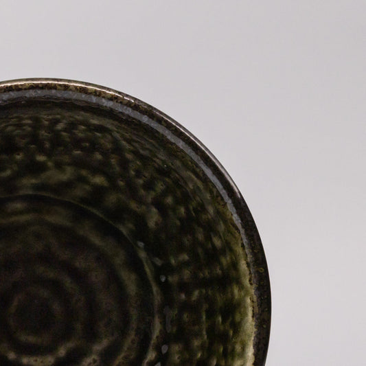 Bowl 18cm Shinogi Moss Black Glaze V637-C1246