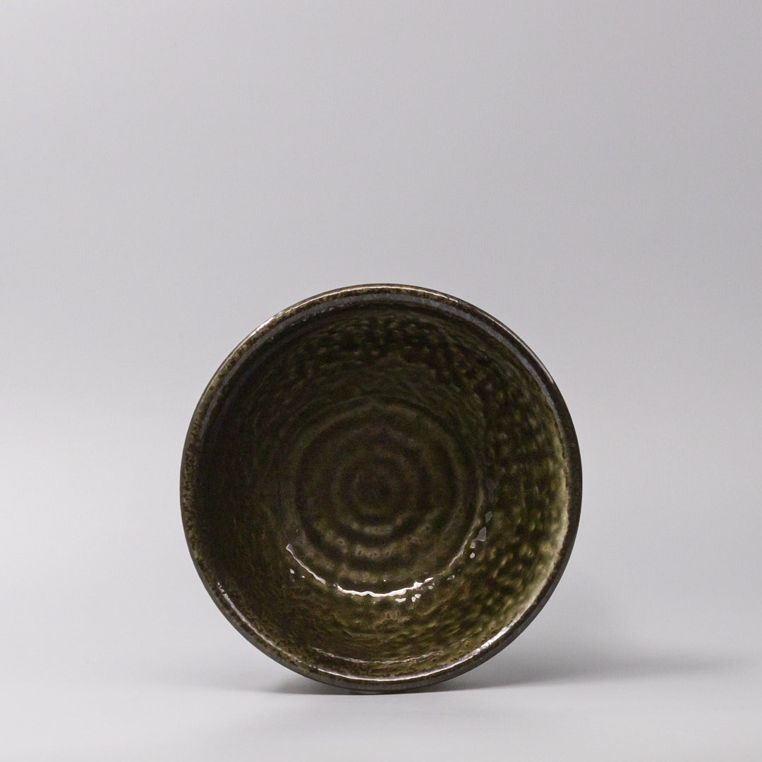 Bowl 18cm Shinogi Moss Black Glaze V637-C1246