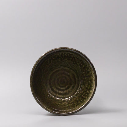 Bowl 18cm Shinogi Moss Black Glaze V637-C1246