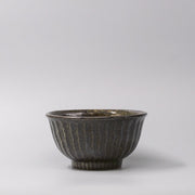 Bowl 18cm Shinogi Moss Black Glaze V637-C1246