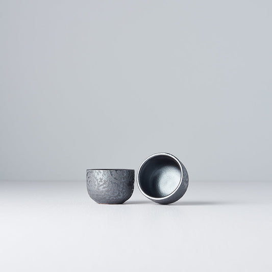 Sake Cup 35ml Black Scroll Glaze V637-C1378