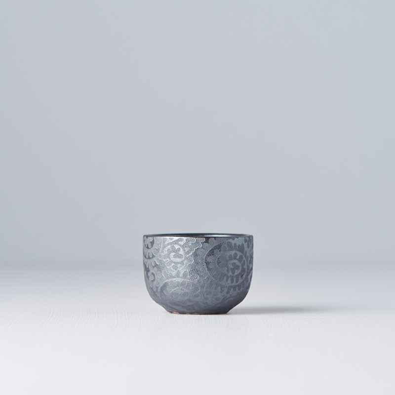 Sake Cup 35ml Black Scroll Glaze V637-C1378