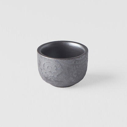 Sake Cup 35ml Black Scroll Glaze V637-C1378