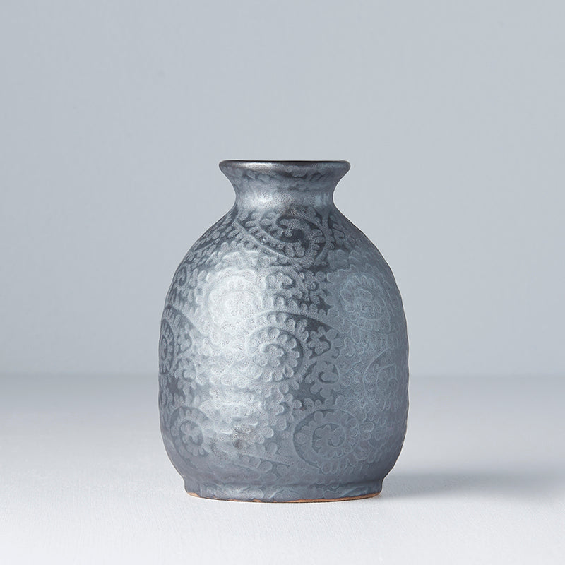 Sake Jug 300ml Black Scroll Glaze V637-C1379