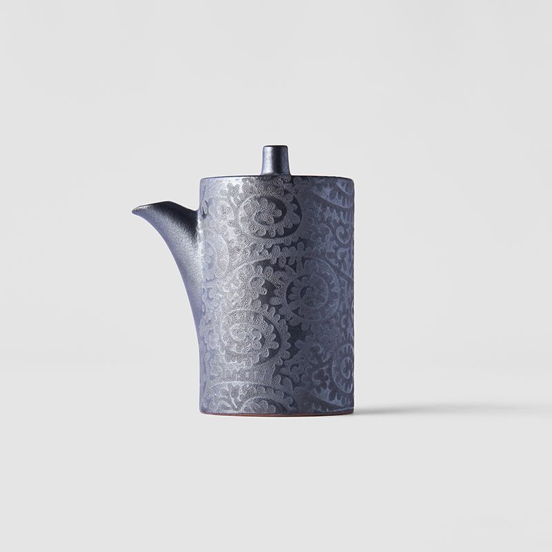 Soy Pot 125ml Black Scroll Glaze V637-C1380