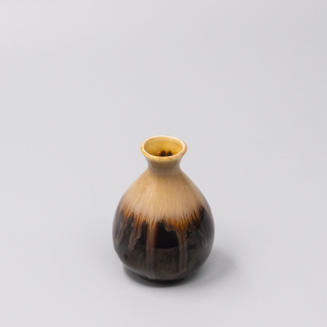 Sake Jug 180ml Black Gloss Sunflower Drip Glaze V637-C1609