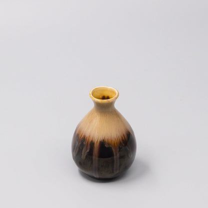 Sake Jug 180ml Black Gloss Sunflower Drip Glaze V637-C1609