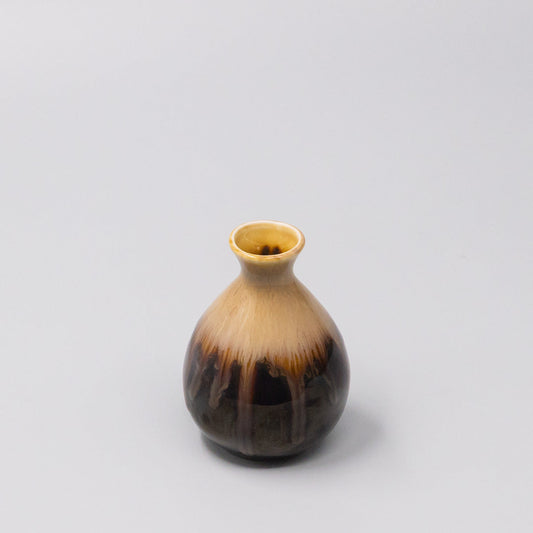 Sake Jug 180ml Black Gloss Sunflower Drip Glaze V637-C1609