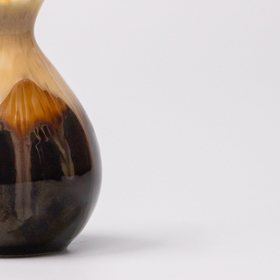 Sake Jug 180ml Black Gloss Sunflower Drip Glaze V637-C1609