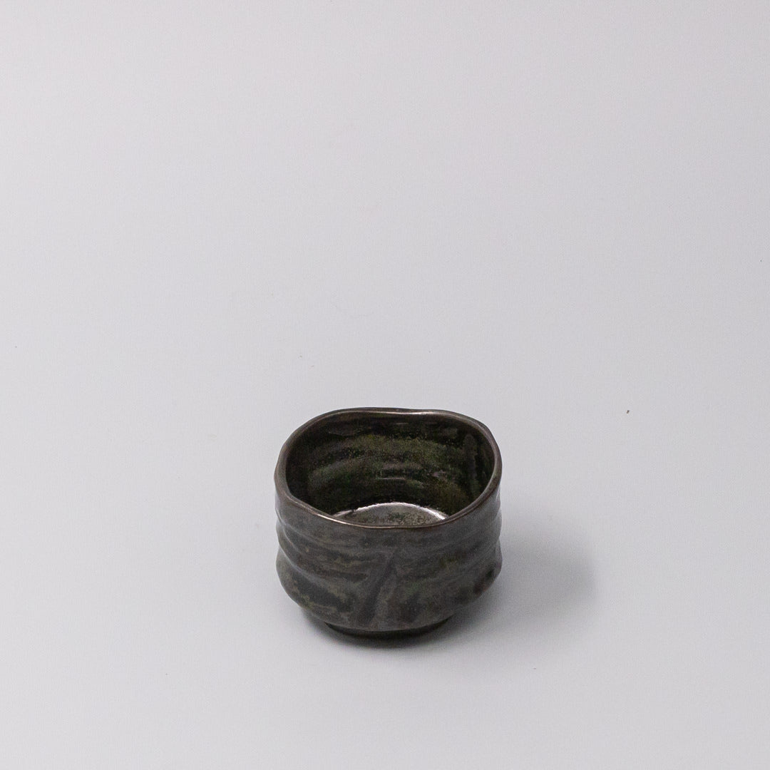 Sake Cup Moss Black Glaze V637-C1618