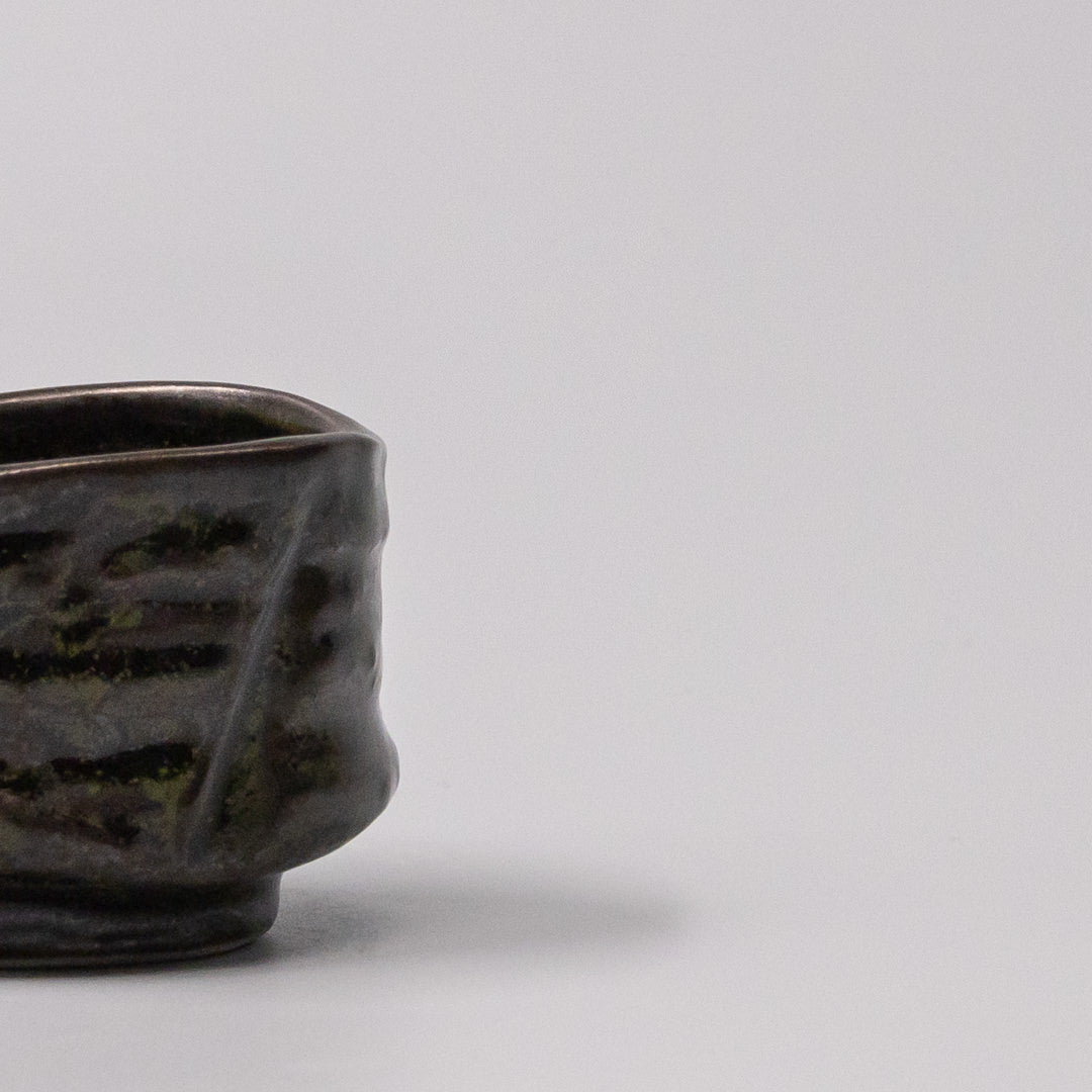 Sake Cup Moss Black Glaze V637-C1618
