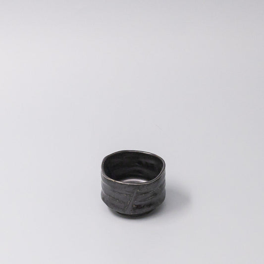 Sake Cup Jet Black Glaze V637-C1621