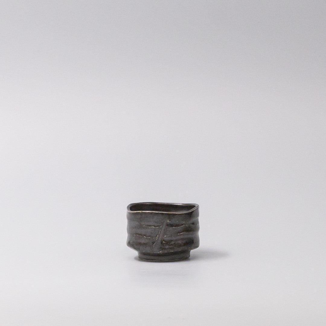 Sake Cup Jet Black Glaze V637-C1621