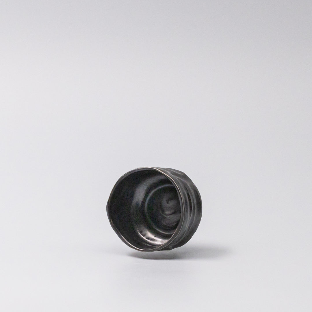 Sake Cup Jet Black Glaze V637-C1621