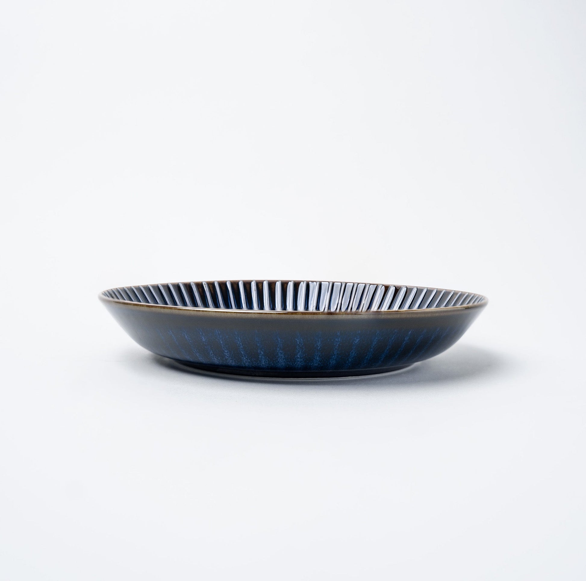 Plate High Rim 22.5cm Navy Sendan Glaze V637-C1639