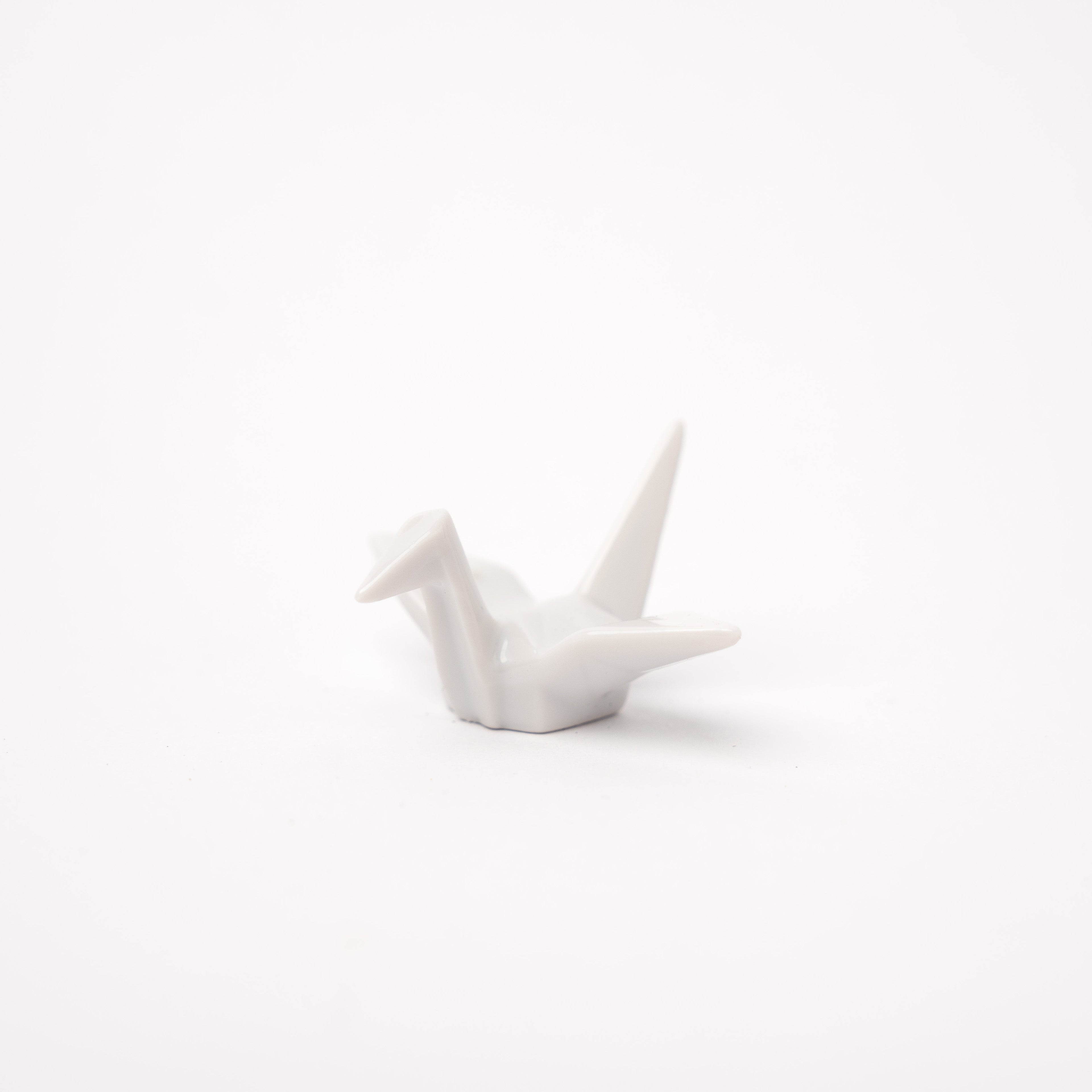 Chopstick Rest Origami Crane White V637-C1654