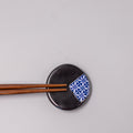 Chopstick Rest Round Black & Blue Hishi V637-C1676