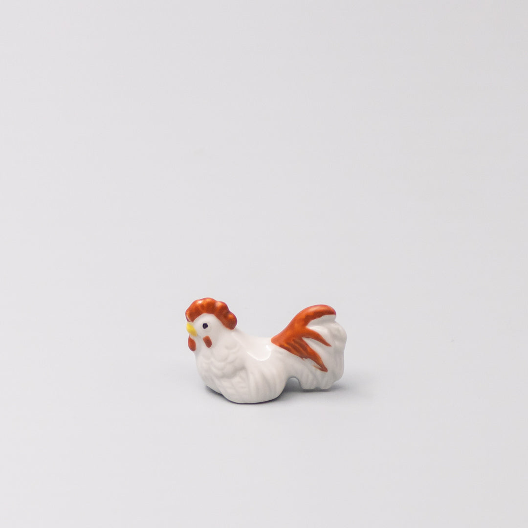 Chopstick Rest White and Red Rooster V637-C1690