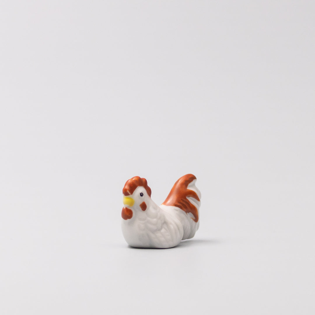 Chopstick Rest White and Red Rooster V637-C1690