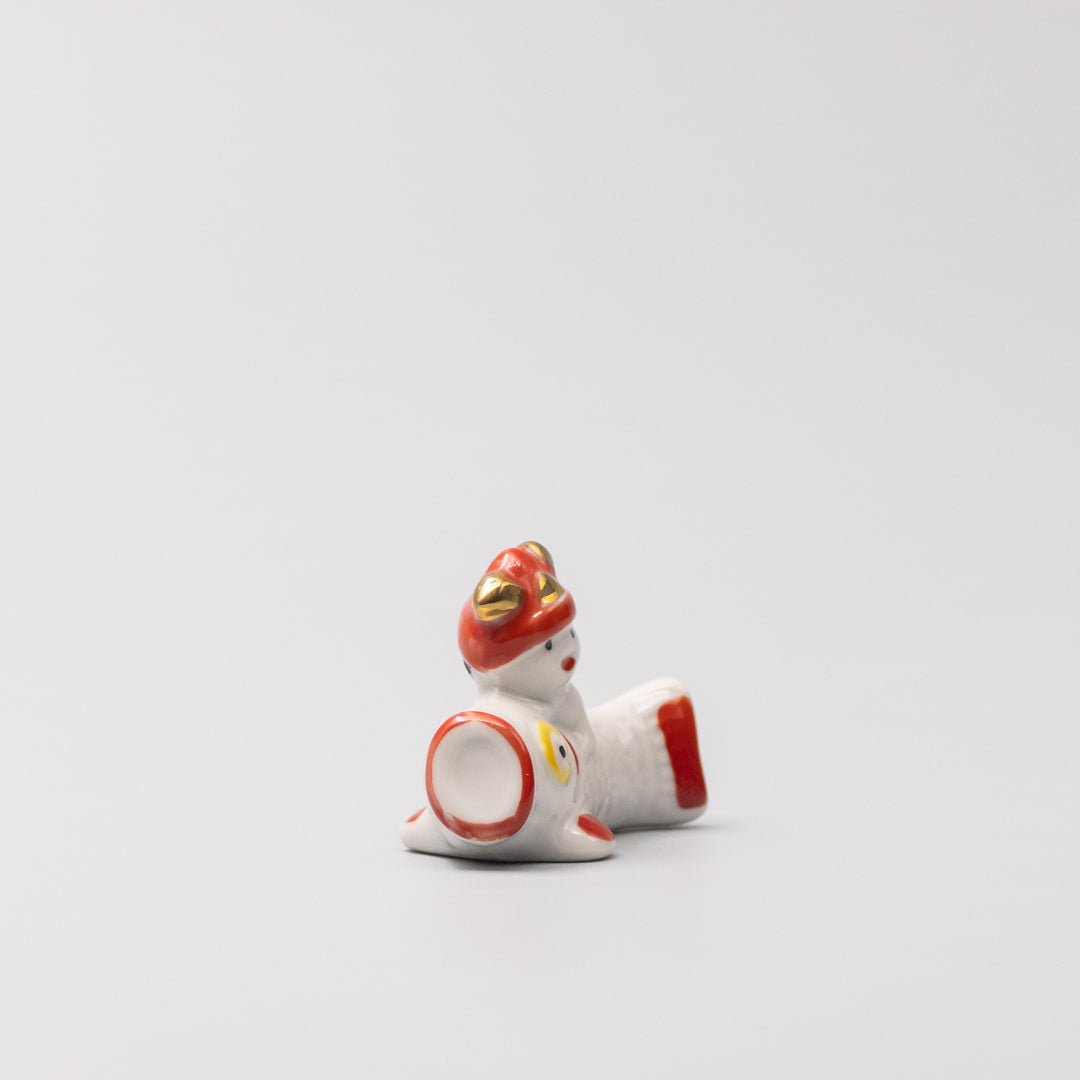 Chopstick Rest Red and White Fish Riding V637-C1703