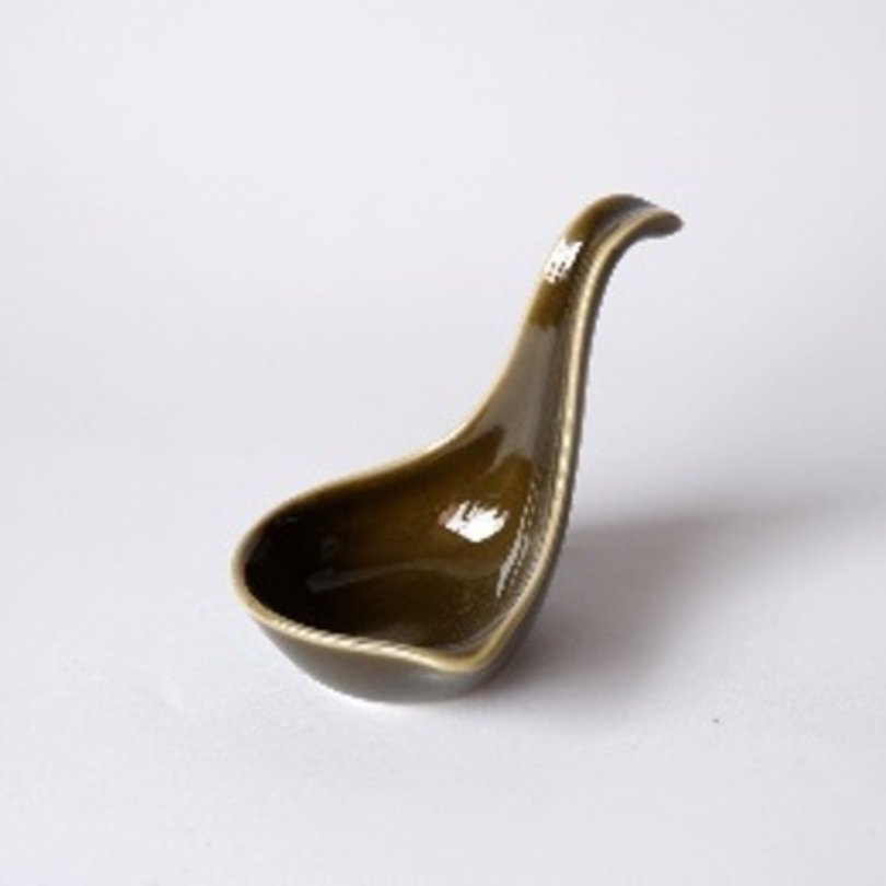 Upright Spoon 11cm Oribe Green Glaze V637-C1710