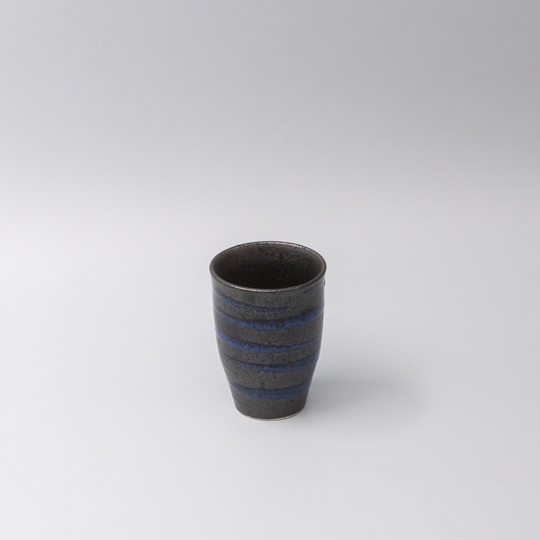 Sushi Mug 300ml Bright Blue Spiral On Black Design V637-C1740