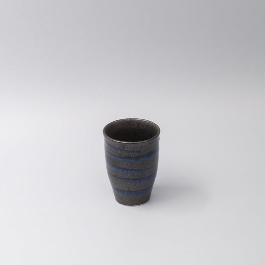 Sushi Mug 300ml Bright Blue Spiral On Black Design V637-C1740