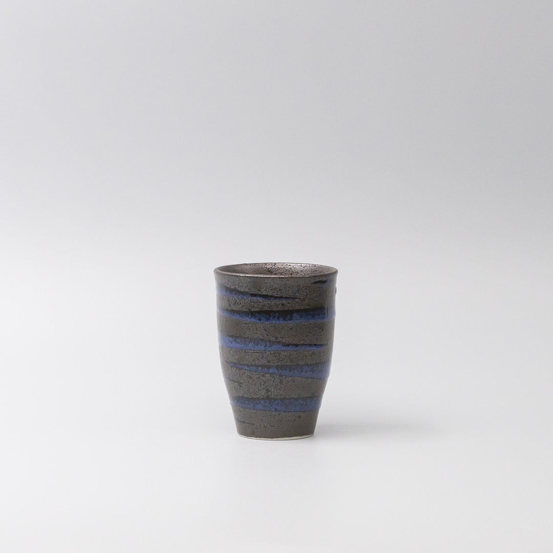 Sushi Mug 300ml Bright Blue Spiral On Black Design V637-C1740