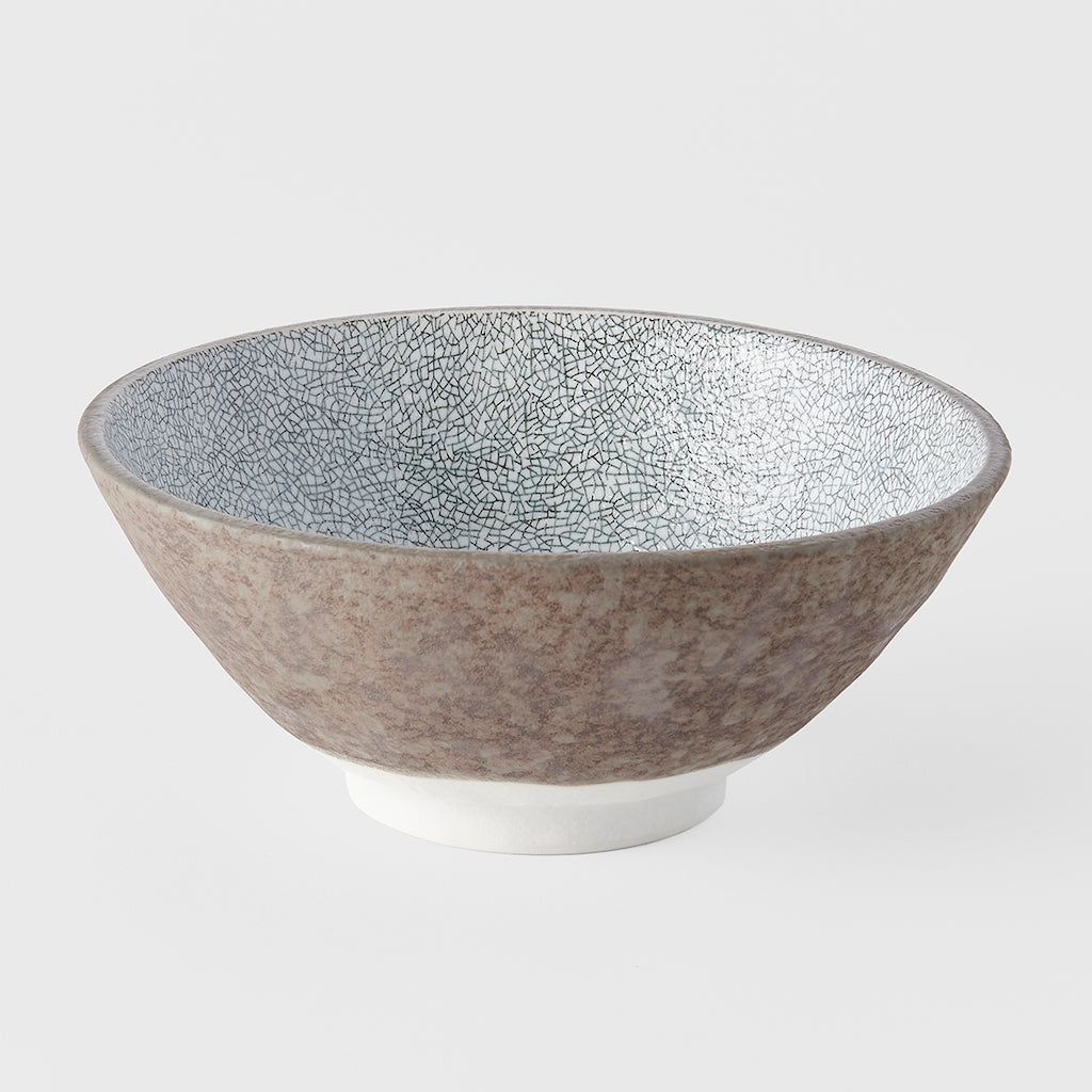 Udon Bowl 19.5cm Crazed Grey V637-C1918
