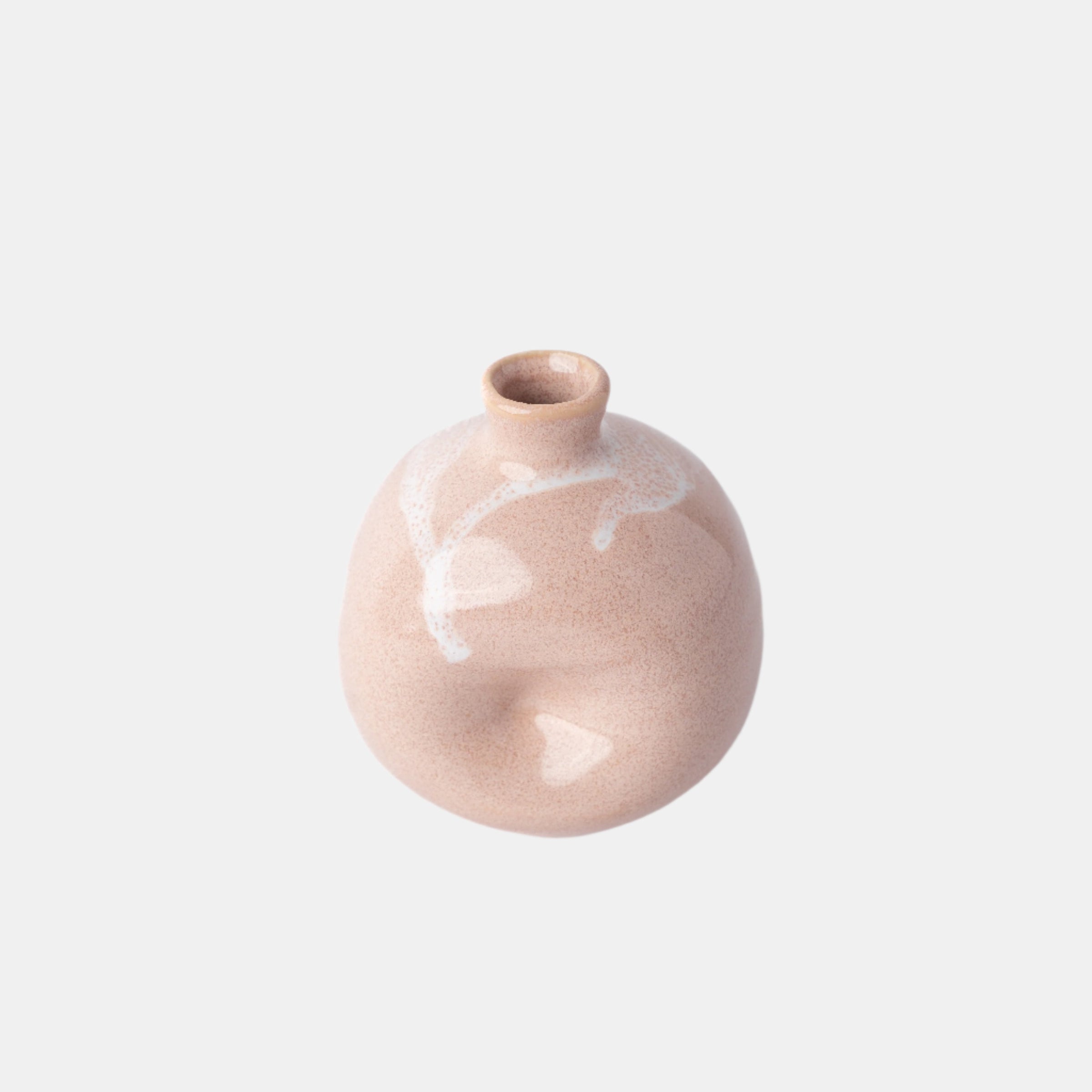 Vase Small Clay Pink Squashed V637-C2087F