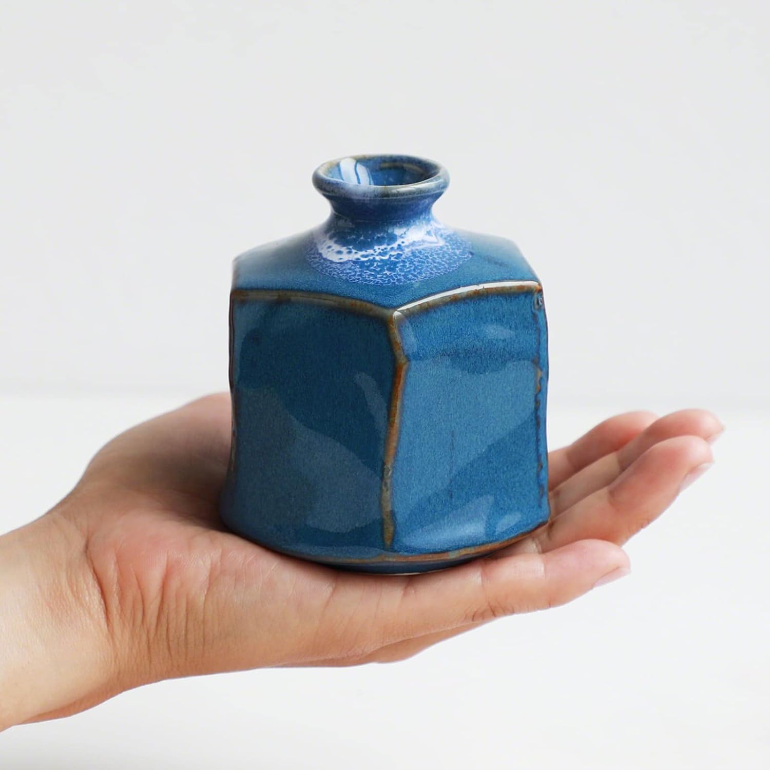 Vase Small Blue Hexagon V637-C2087P