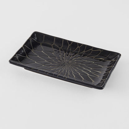 Sushi Plate 22cm Charcoal Net Design V637-C2142
