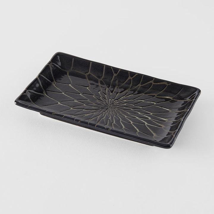 Sushi Plate 22cm Charcoal Net Design V637-C2142