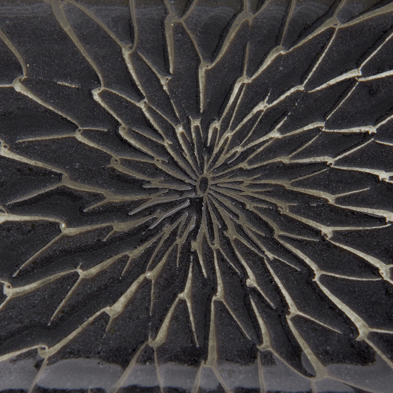 Sushi Plate 22cm Charcoal Net Design V637-C2142