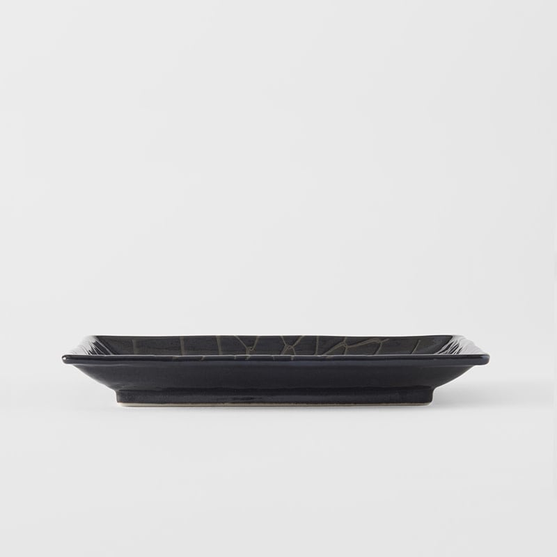 Sushi Plate 22cm Charcoal Net Design V637-C2142
