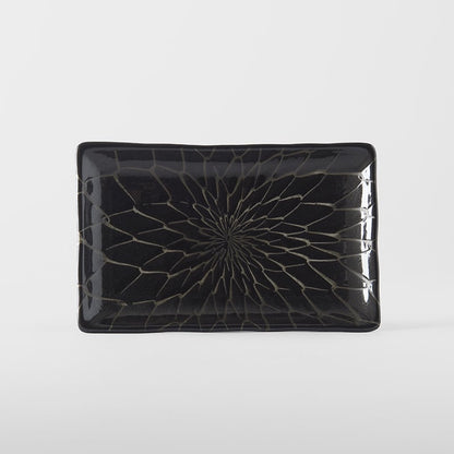 Sushi Plate 22cm Charcoal Net Design V637-C2142