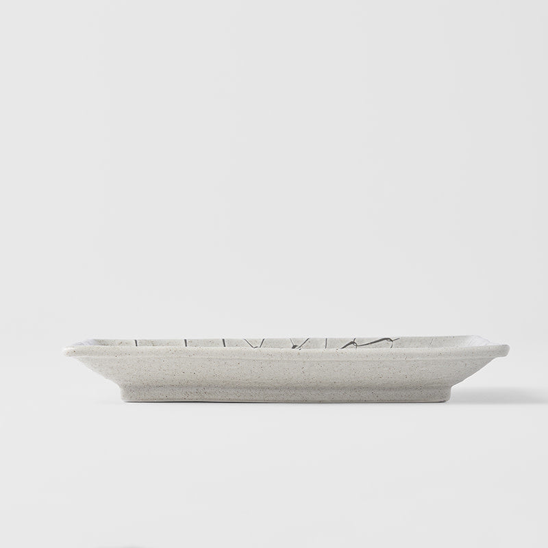 Sushi Plate 22cm Grey Net Design V637-C2143