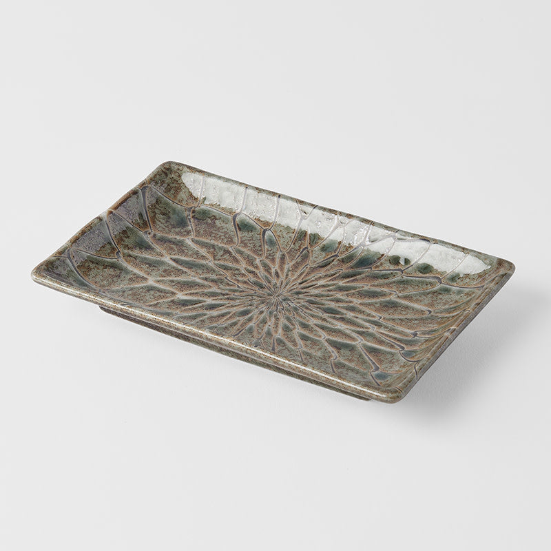 Sushi Plate 22cm Forest Green Net Design V637-C2144