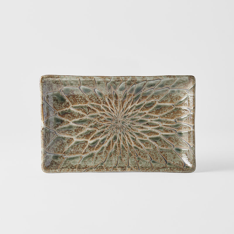 Sushi Plate 22cm Forest Green Net Design V637-C2144
