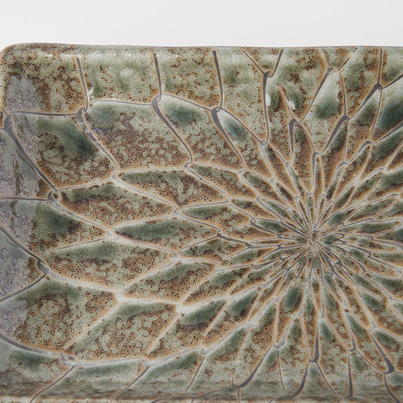 Sushi Plate 22cm Forest Green Net Design V637-C2144