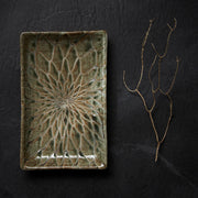 Sushi Plate 22cm Forest Green Net Design V637-C2144