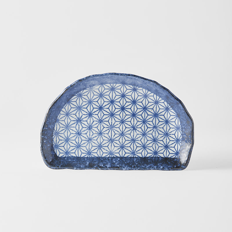Plate Tempura 21cm Indigo Blue Starburst Design V637-C2146