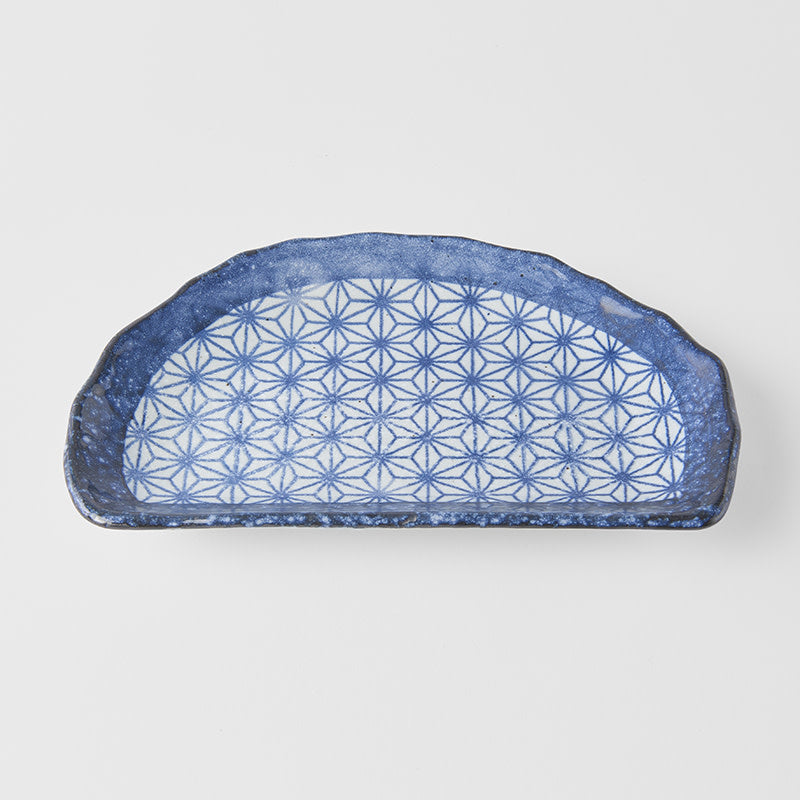 Plate Tempura 21cm Indigo Blue Starburst Design V637-C2146